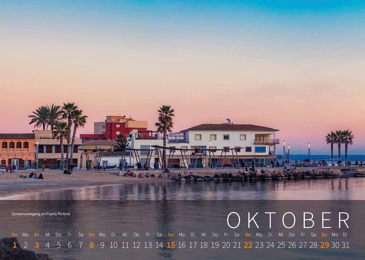Mallorca Kalender 2023 - Motiv Oktober: Sonnenuntergang