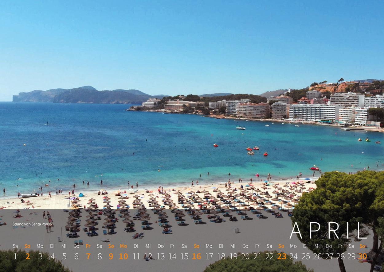 Mallorca Kalender 2023 - Motiv April: Strand von Santa Ponsa