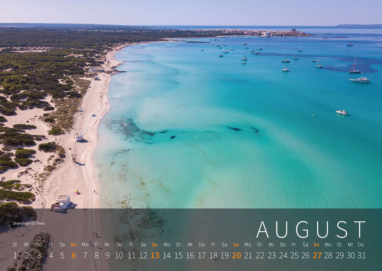 Mallorca Kalender 2023 - Motiv August: Strand von Es Trenc