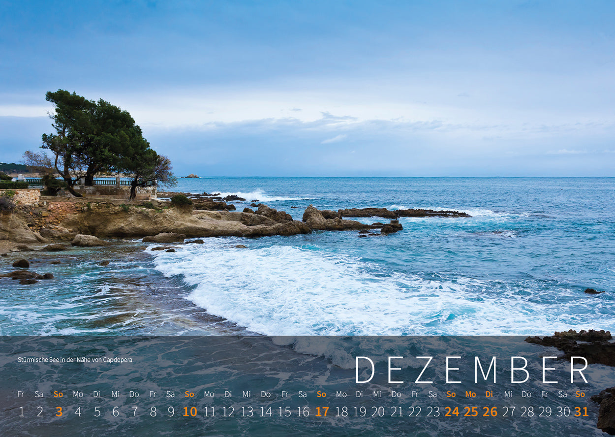 Mallorca Kalender 2023 - Motiv Dezember: Stürmische See