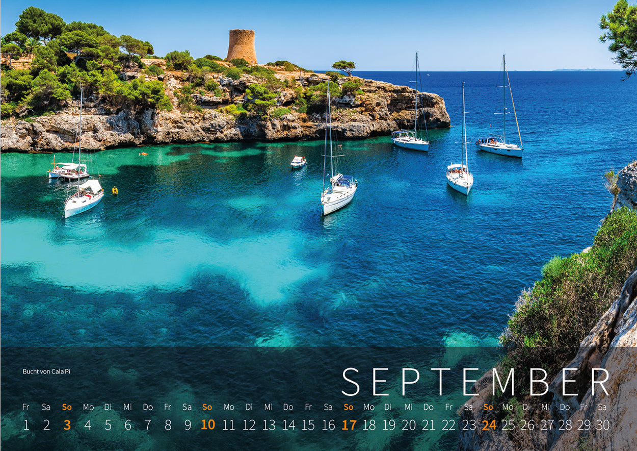 Mallorca Kalender 2023 - Motiv September: Bucht von Cala Pi